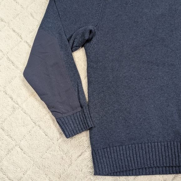 Duluth Trading Co Sweater Mens XL Blue Colonel Bicks Cotton Wool Commando Knit - Picture 3 of 7